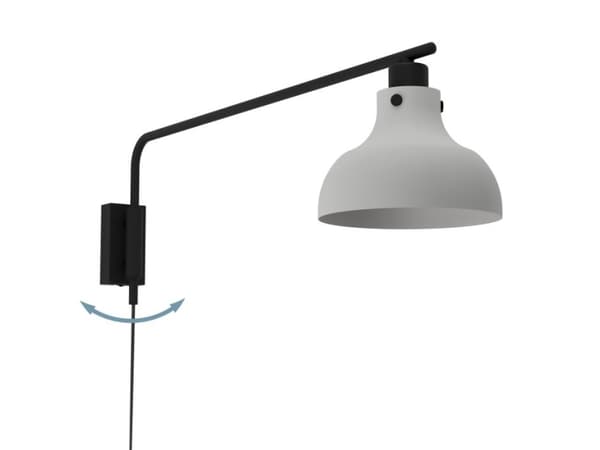 EGLO MATLOCK, Ytmonterad, 1 lampor, E27, IP20, Svart, Grå