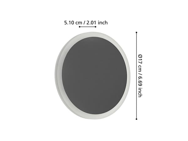 EGLO TALAMELLO 1 VÄGG Ø17 1450LM SVART/VIT