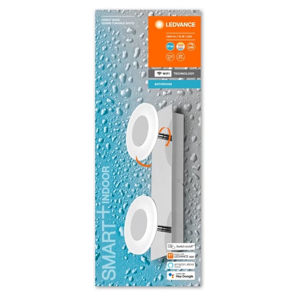LEDVANCE SMART+ Wall Orbis Wave 15W TW Chrome IP44 WiFi - C