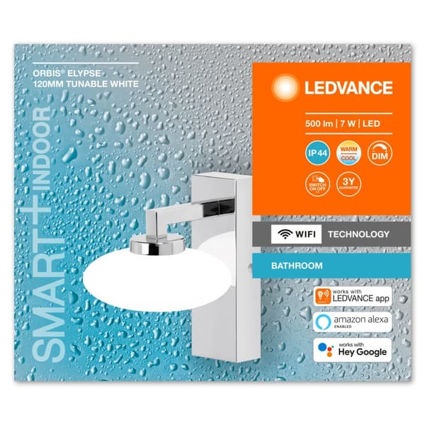 LEDVANCE SMART+ Wall Orbis Elypse 7W TW Chr IP44 WiFi - C