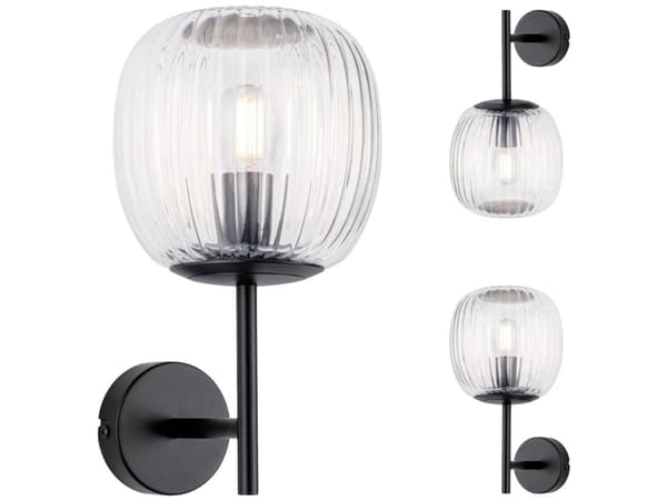 Paulmann Ruya 71144 Vägglampa E14 Glas, Svart (matt)