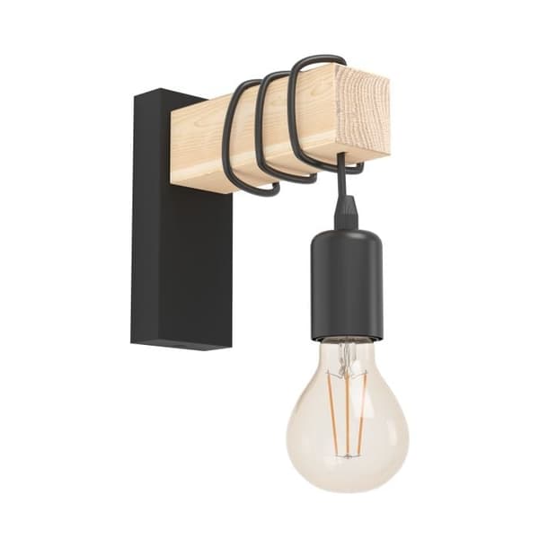 EGLO TOWNSHEND vägglampa i svart och trä