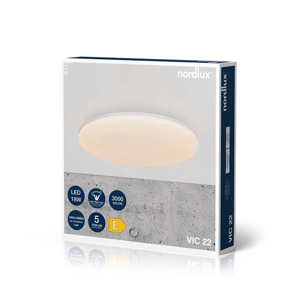 Nordlux Vic 22 1600lm 3000K taklampe hvit