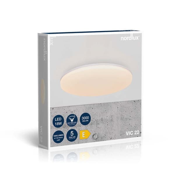 Nordlux Vic 22 1600lm 3000K taklampe hvit