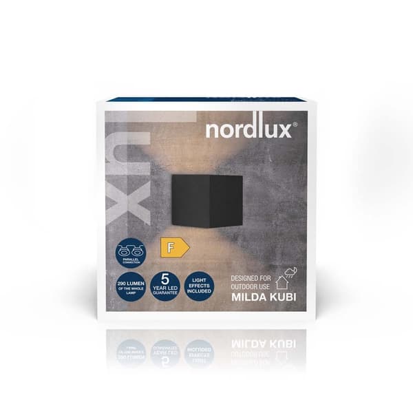 Nordlux Milda kubi Vägglampa Svart