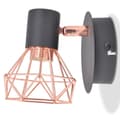 Miniatyrbilde 5 av 8: vidaXL Vegglampe 2 stk E14 svart og kobber