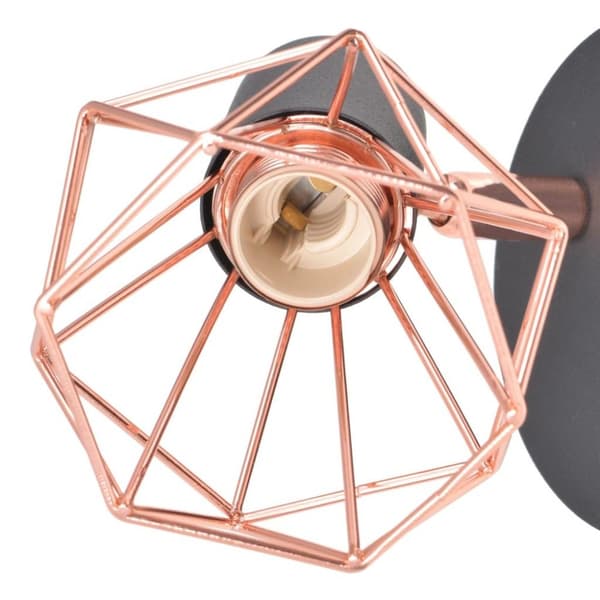 vidaXL Vegglampe 2 stk E14 svart og kobber