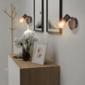 Miniatyrbilde 2 av 8: vidaXL Vegglampe 2 stk E14 svart og kobber