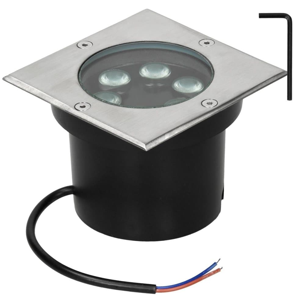 ECD: Germany 6-pack LED Ground Light 5W - Lämmin valkoinen 3000K - 230 - neliö - ruostumatonta terästä - IP67 - Ulkoilma Puutarha - lattiavalaisin