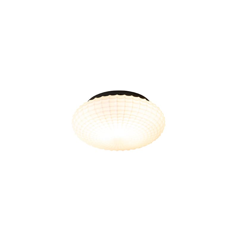 Klassisk taklampa svart med opalglas 23 cm IP44 - Nohmi
