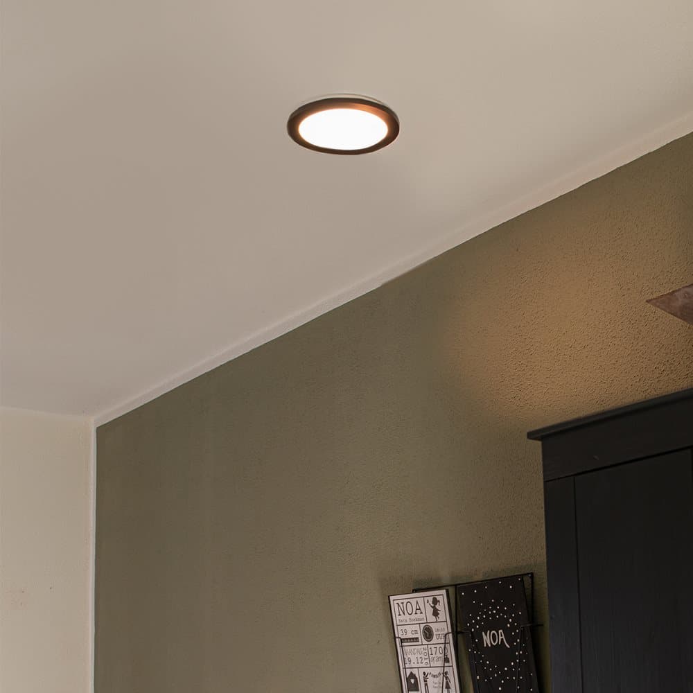 Taklampa svart 22,5 cm inkl. LED 3-stegs dimbar IP44 - Steve