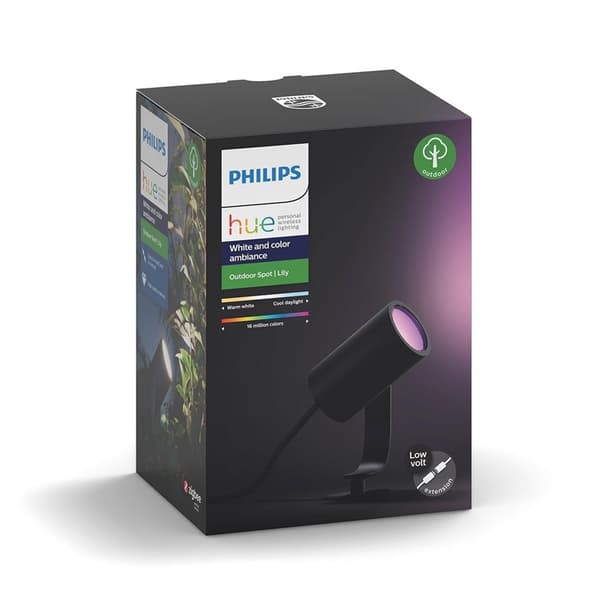 Philips Hue Lily spotlight utomhus White and Color ambiance utbyggn. 24V