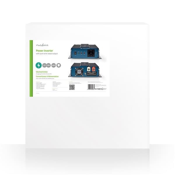 Nedis Invertteri Puhdas Siniaalto | Tulojännite: 12 V DC | Laitteen lähtövirran liittimet: Type F (CEE 7/3) | 230 V AC 50 Hz | 1000 W | Lähtöliitännän