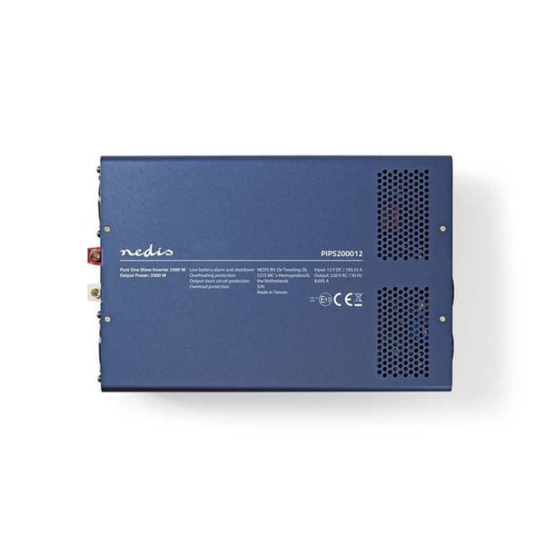 Nedis Power Inverter Pure Sine Wave | Inngangsspenning: 12 V DC | Enhetens strømuttak: Type F (CEE 7/3) | 230 V AC 50 Hz | 2000 W | Topp effekt: 4000