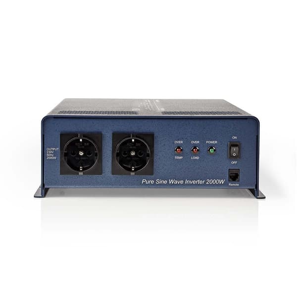 Nedis Power Inverter Pure Sine Wave | Inngangsspenning: 12 V DC | Enhetens strømuttak: Type F (CEE 7/3) | 230 V AC 50 Hz | 2000 W | Topp effekt: 4000