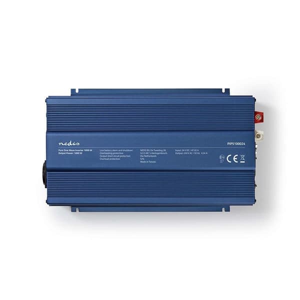 Nedis Invertteri Puhdas Siniaalto | Tulojännite: 24 V DC | Laitteen lähtövirran liittimet: Type F (CEE 7/3) | 230 V AC 50 Hz | 1000 W | Lähtöliitännän