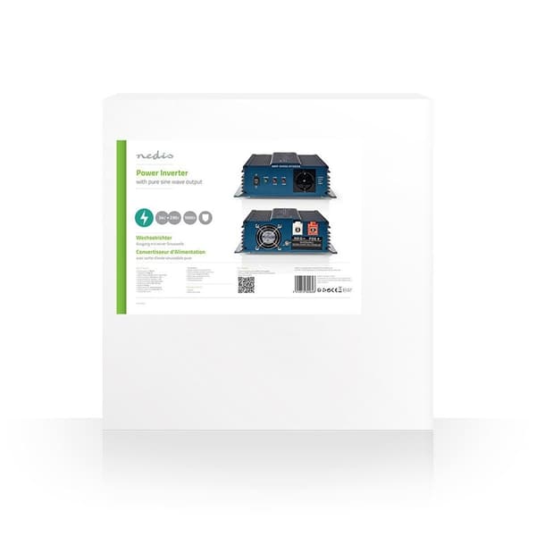 Nedis Invertteri Puhdas Siniaalto | Tulojännite: 24 V DC | Laitteen lähtövirran liittimet: Type F (CEE 7/3) | 230 V AC 50 Hz | 1000 W | Lähtöliitännän
