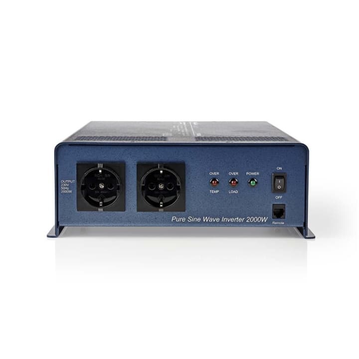 Nedis Strömväxelriktare | 24 V DC - 230 V AC | 2 000 W | 2x Schuko-uttag