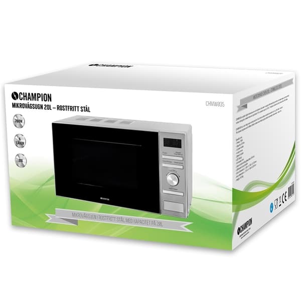 Champion Mikrobølgeovn Digital 20L 700W MW035 Rustfritt stål