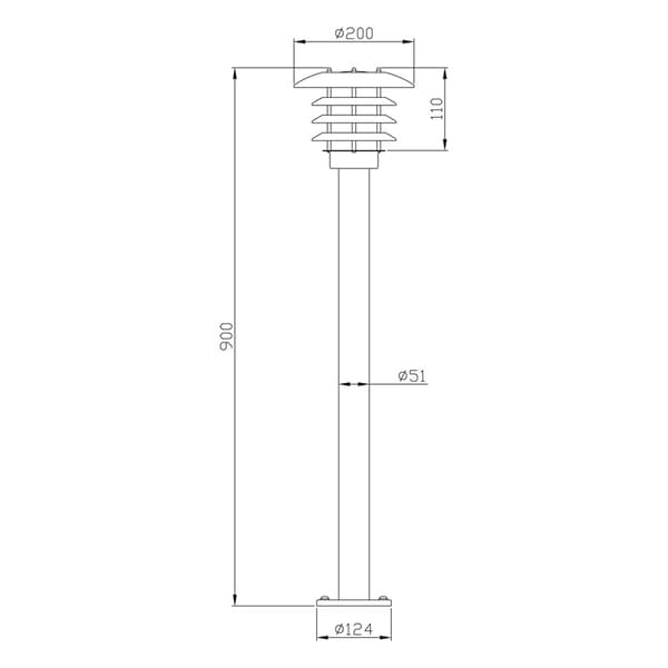 LightsOn Saturnus Pollare 90cm Svart