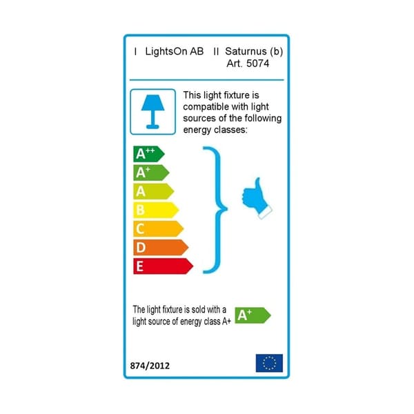 LightsOn Saturnus Pollare 90cm Svart