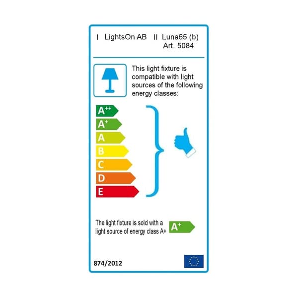 LightsOn Luna med 65 cm pollare Svart