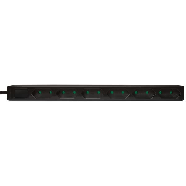 LogiLink Grenuttag Slim Euro 6vägs 1,5m Svart