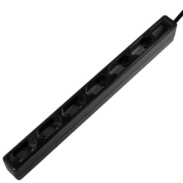 LogiLink Grenuttag Slim Euro 6vägs 1,5m Svart