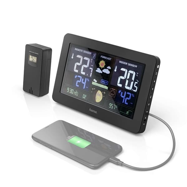 Hama Vejrstation Premium Inkl. USB-ladning Sort