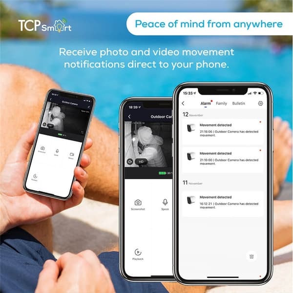 TCP SMART WIFI Utomhuskamera 1080p 16Gb Vit