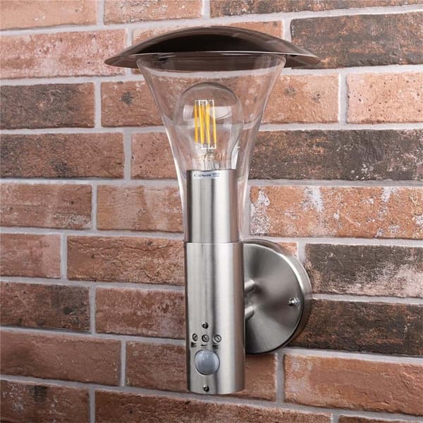 Ranex Utomhus Vägglampa 60 W Med Rörelsesensor Borstat Stål