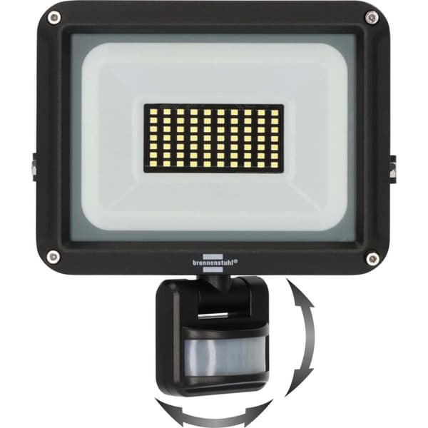 brennenstuhl LED Spotlight JARO 4060 P (LED projektør til vægmontering til udendørs IP65, 30W, 3450lm, 6500K, med bevægelsesdetektor)