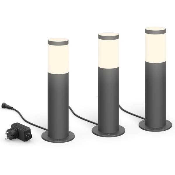 Philips GardenLink Startkit Piedestal Varmvit 600 lm 3-pack Antracit