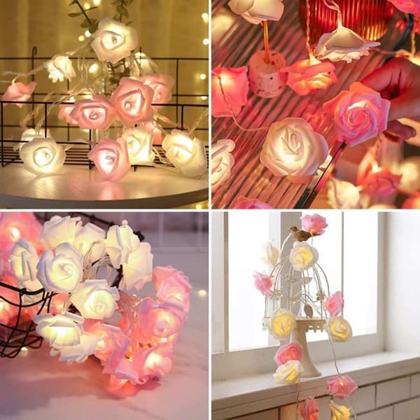 Romantisk lyssløyfe - roser - 20 LED-lys