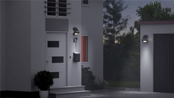 Goobay LED-solcellelampe med bevegelsesdetektor, 1,5 W nøytralt hvitt lys for inngangspartier, garasjeporter og trapper