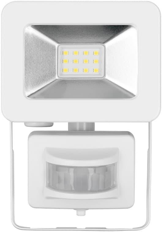 Goobay Utendørs LED-lyskaster, 10 W, med bevegelsesdetektor med 850 lm, nøytralt hvitt lys (4000 K), PIR-sensor med ON/OFF-funksjon og M16-kabelgjenno