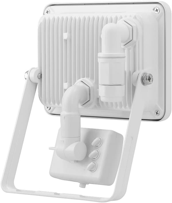 Goobay Utendørs LED-lyskaster, 30 W, med bevegelsesdetektor med 2550 lm, nøytralt hvitt lys (4000 K), PIR-sensor med PÅ/AV-funksjon og M16-kabelgjenno