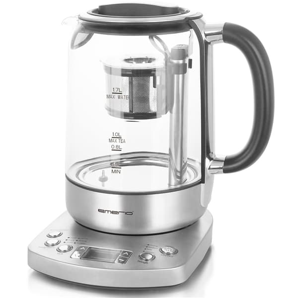 Emerio Vatten/Tekokare 1,7l Glas Temp