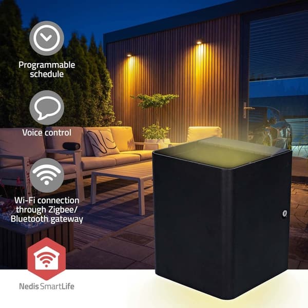 Nedis Smartlife utomhusljus | 2 x 270 lm | Zigbee 3.0 | 12 + 4 W | RGB / Varm Vit | 2700 K | Aluminium | Android™ / IOS