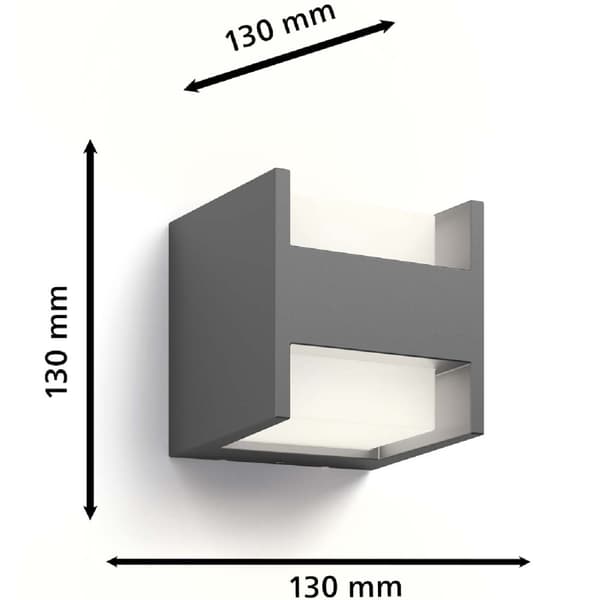 Philips Arbour Vägglampa Ultra Efficient LED 2x3,8W 800lm Antracit