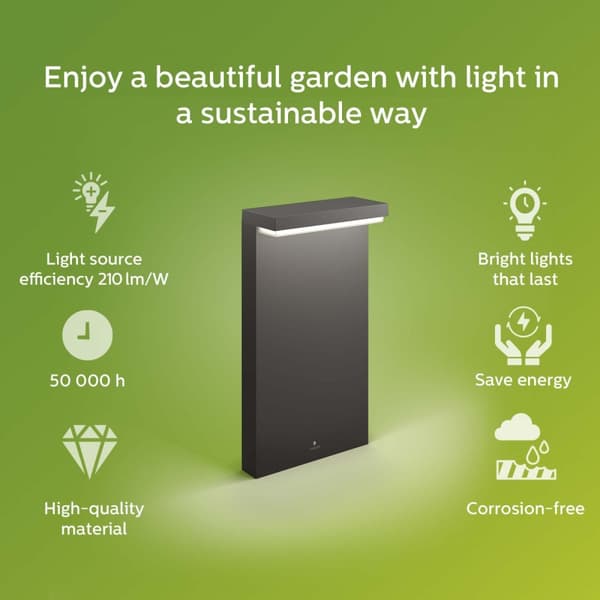 Philips Bustan Pedistal Ultra Efficient LED 3,8W 800lm Antracit