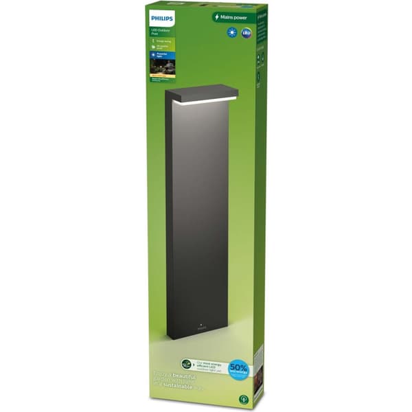 Philips Bustan Pollare Ultra Efficient LED 3,8W 800lm 2700K Antrasitt