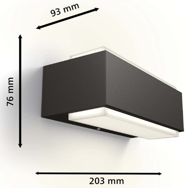 Philips Stratosphere Vegglampe Ultra Efficient LED 3,8W 800lm Antracitt