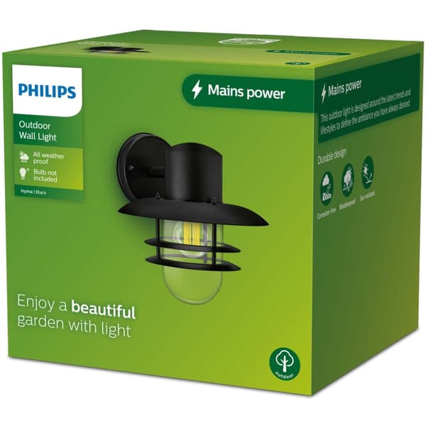 Philips Inyma Veggarmatur (E27-sokkel) IP44 Svart