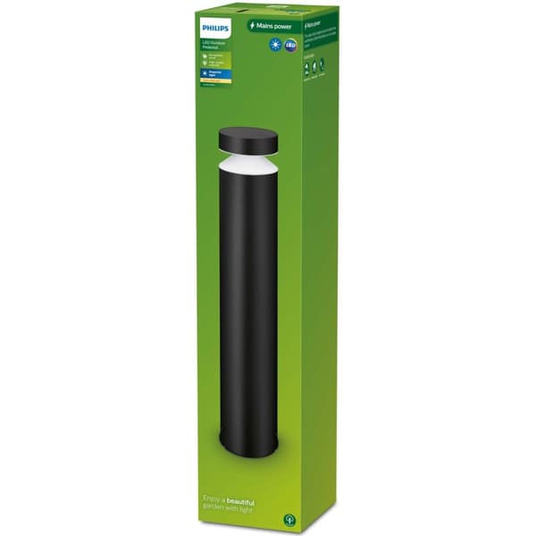 Philips Laven LED-pollare Rostfritt stål Svart IP44 Varmit 6W 600lm