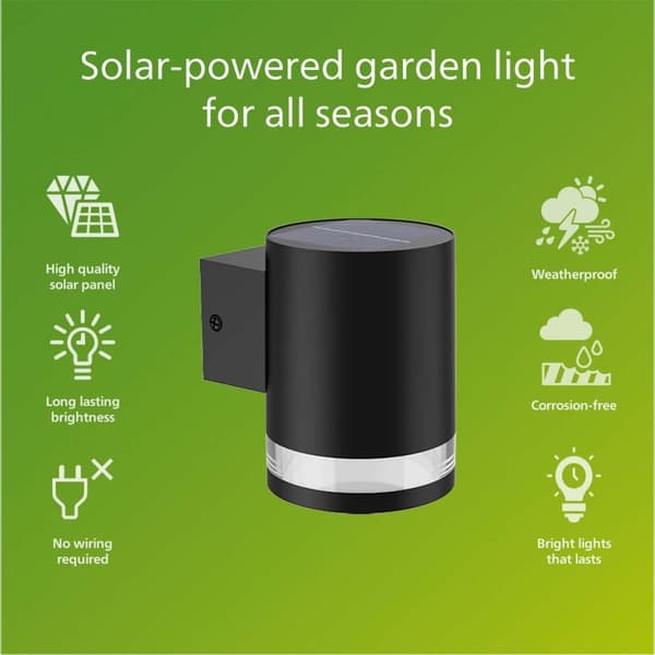 Philips Fyce Vegglampe Rett Solcell Ultra Efficient LED 200lm Svart