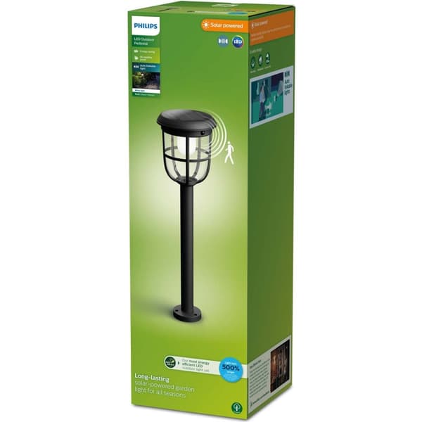 Philips Radii Trädgårdslampa Solcell Ultra Efficient LED 250lm Svart