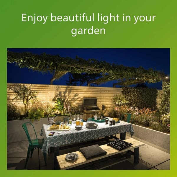 Philips Laven LED-vegglampe i rustfritt stål svart IP44 varmhvit 6W 600lm