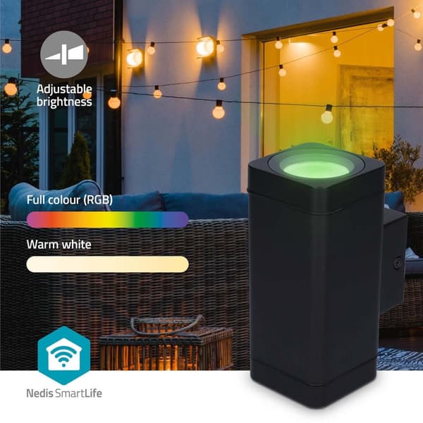 Nedis Smartlife utendørs lys | 760 lm | Bluetooth® | 8.5 W | Varm til avkjølt hvitt | 2700 - 6500 K | ABS | Android™ / IOS