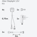 Miniatyrbilde 6 av 7: Llitt Allan Steplight-sett 4-pk inkl. strømadapter 12V 3000K 5lm IP67